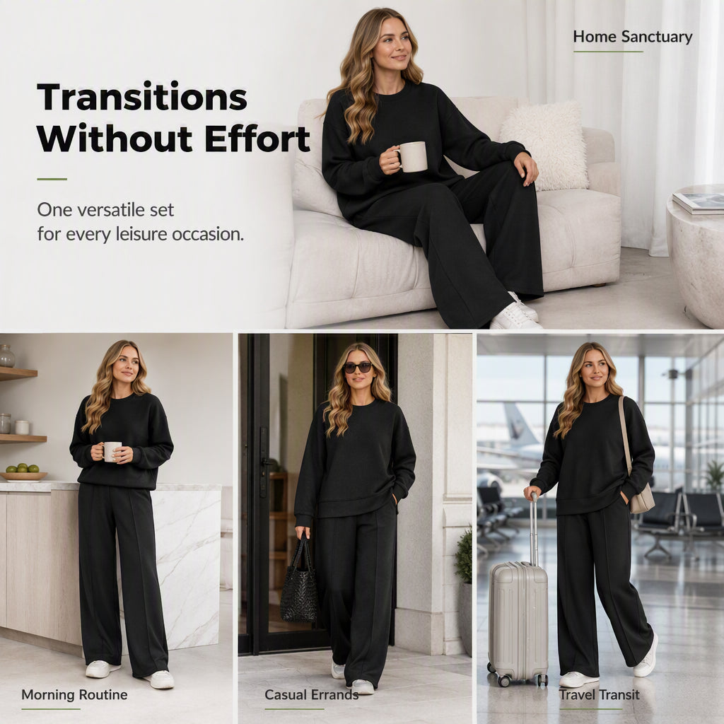 Women's Two-Piece Long Sleeve Casual Sweatsuit Set