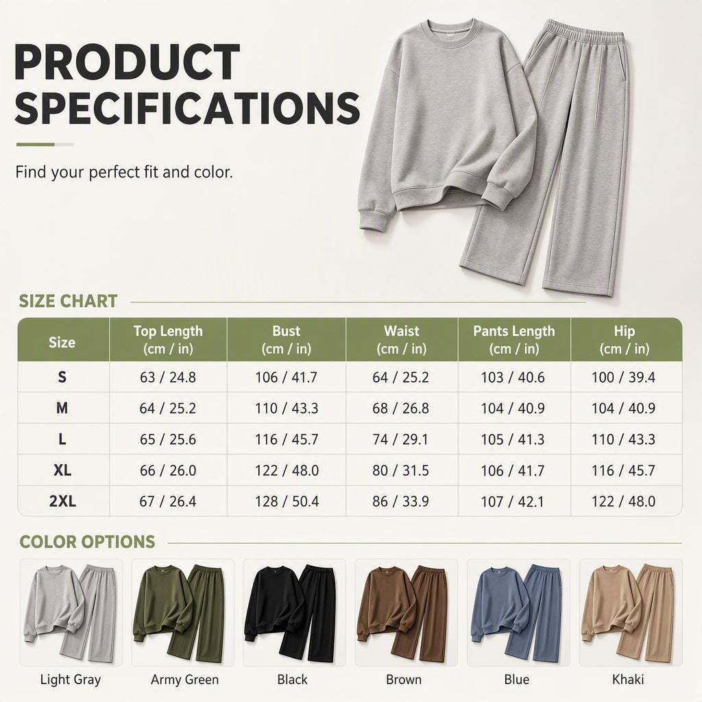 Women's Two-Piece Long Sleeve Casual Sweatsuit Set