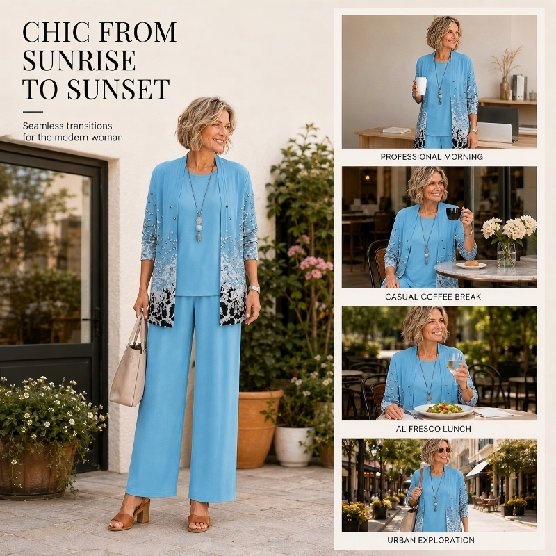 Women's Elegant Printed 3-Piece Set