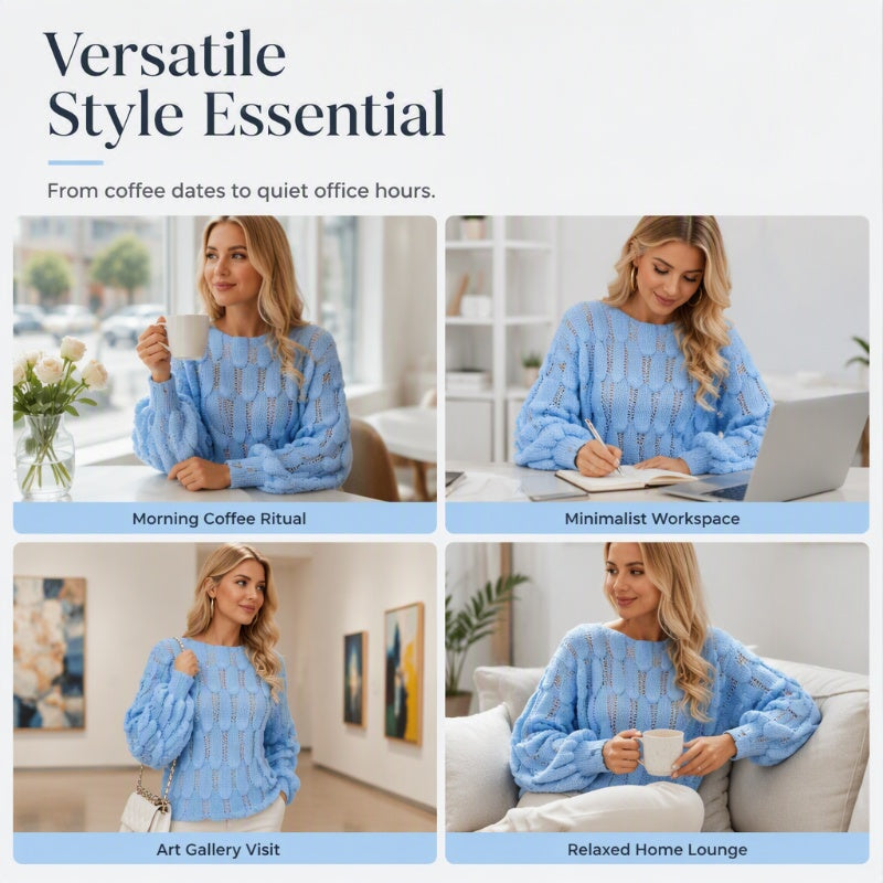 Women's Hollow Out Slouchy Knit Sweater