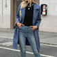 Elegant Black Double-Breasted Coat: Comfortable Fit & Timeless Style