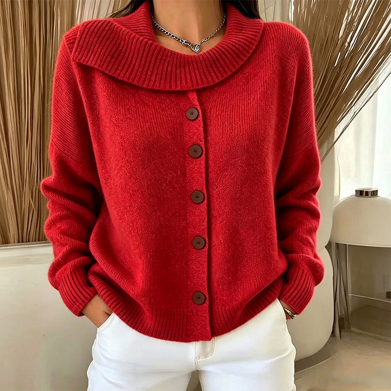Women's Irregular Collar Knit Cardigan