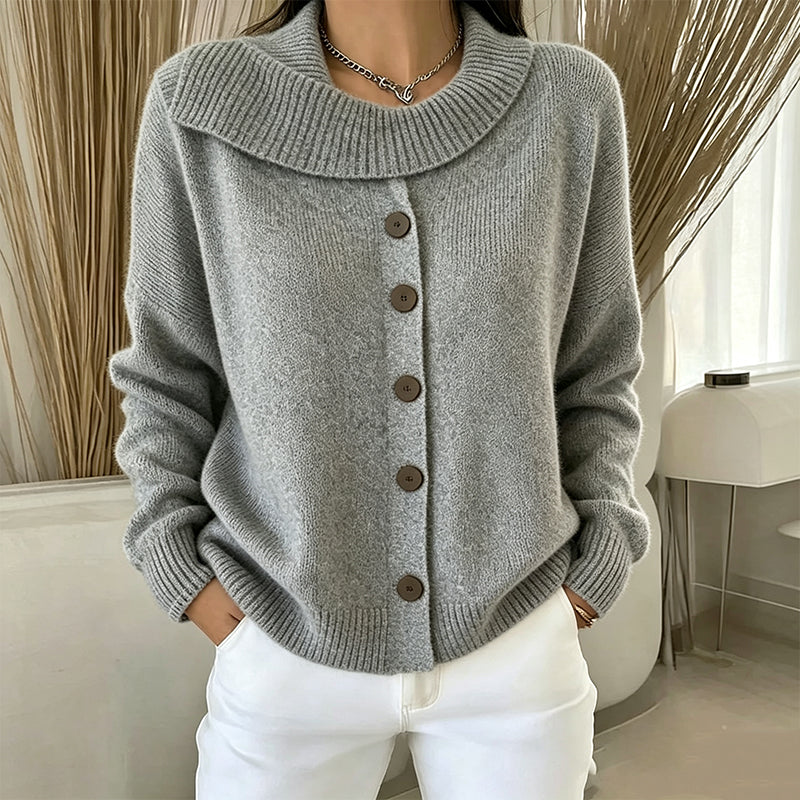 Women's Irregular Collar Knit Cardigan