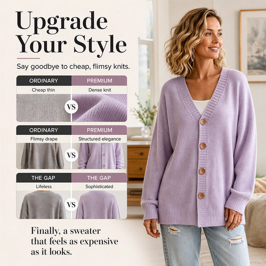 Women's V-Neck Oversized Knit Cardigan