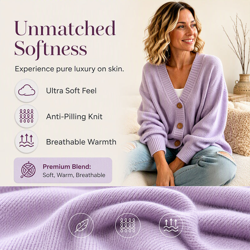 Women's V-Neck Oversized Knit Cardigan
