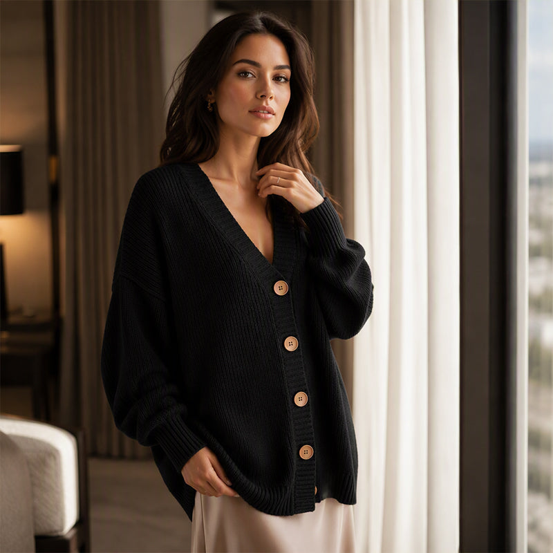 Women's V-Neck Oversized Knit Cardigan