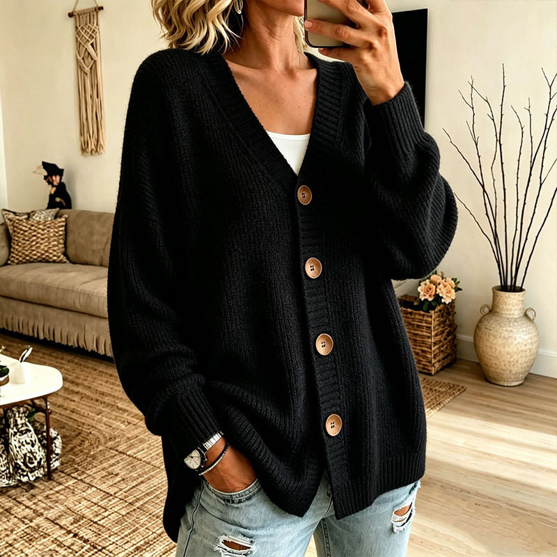 Women's V-Neck Oversized Knit Cardigan