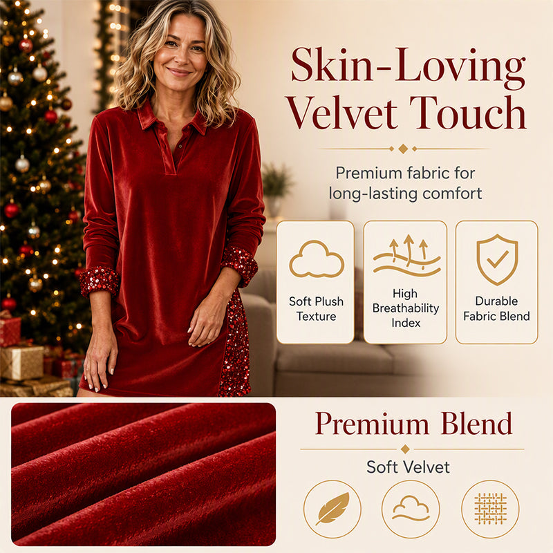 Women's Festive Sequin Patchwork Dress
