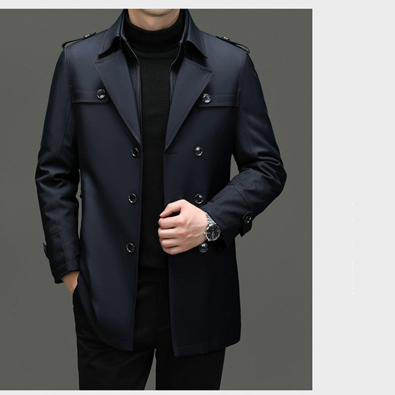 ⌛Limited-Time Offer🛍️Men's Medium-Length Trench Coat with Detachable Inner