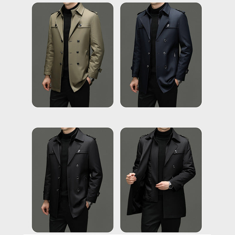 ⌛Limited-Time Offer🛍️Men's Medium-Length Trench Coat with Detachable Inner
