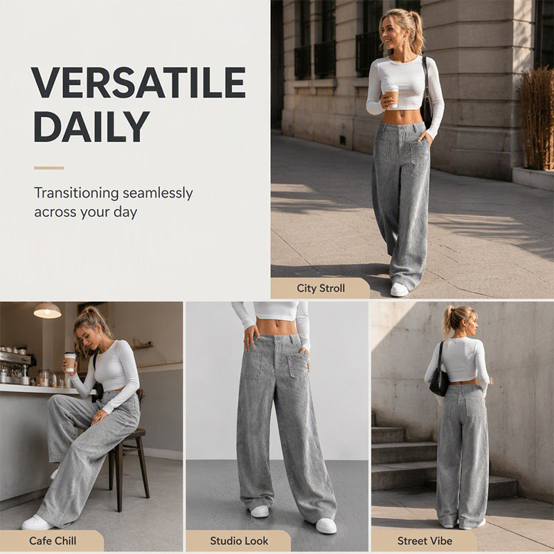 Women’s Casual Relaxed Fit Wide-Leg Pants