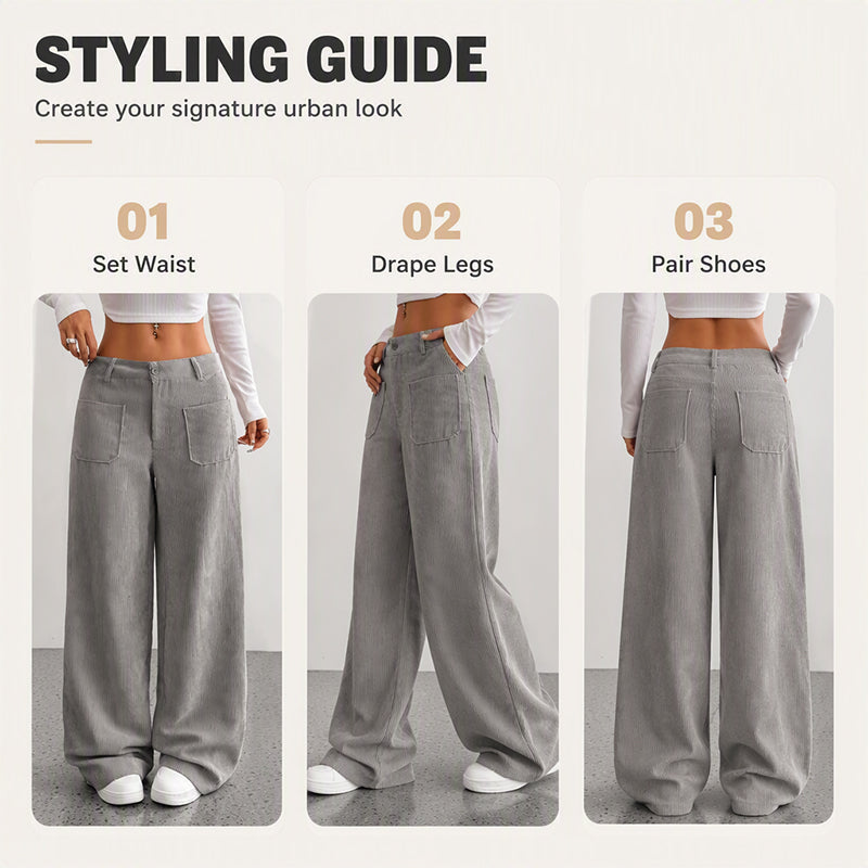 Women’s Casual Relaxed Fit Wide-Leg Pants