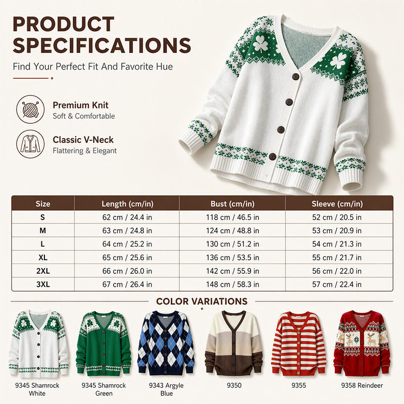 Women's V Neck Button Knit Cardigan
