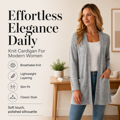 Women's Casual Open Front Cardigan with Pockets