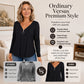 Women's Zipper V-Neck Long Sleeve Top
