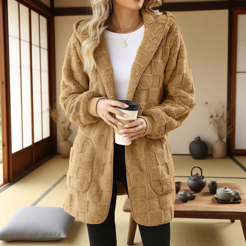 Checkered Fuzzy Cardigan