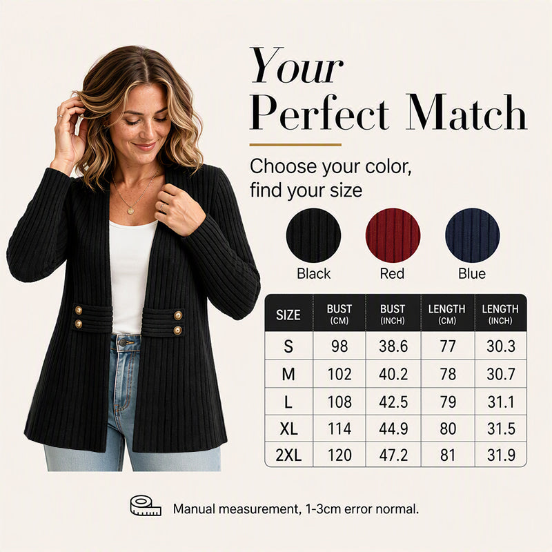 Women's Ribbed Knit Cardigan Sweater