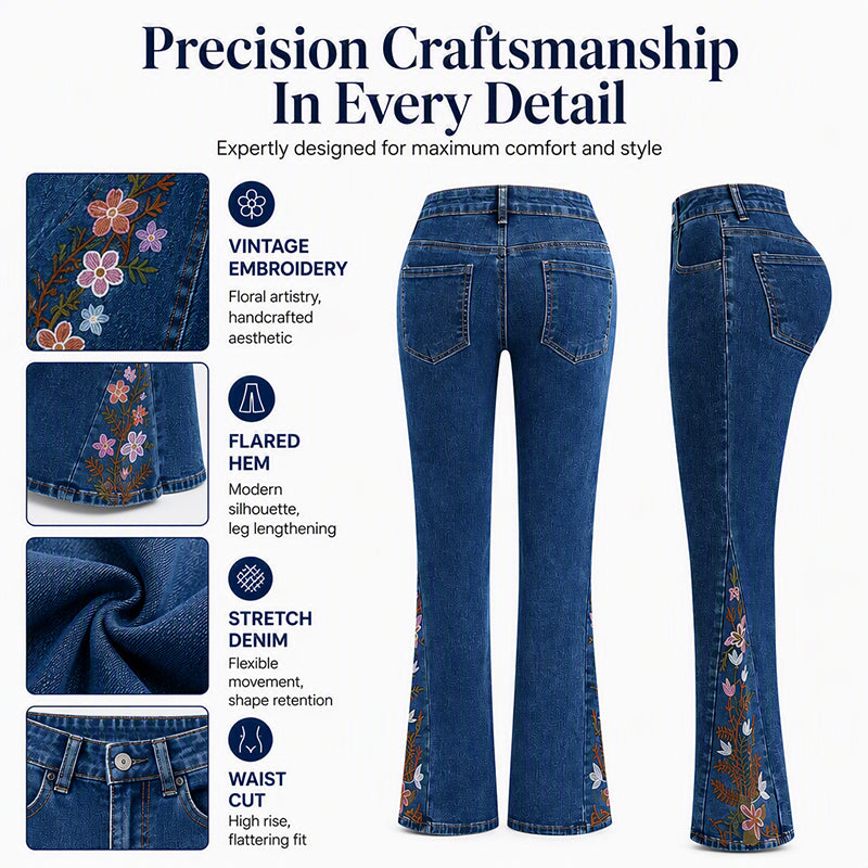 ✨ Flattering Everyday Style | Women's High-Waisted Western Flare Jeans