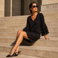 Women's V Neck Ruffle Sleeve Dress