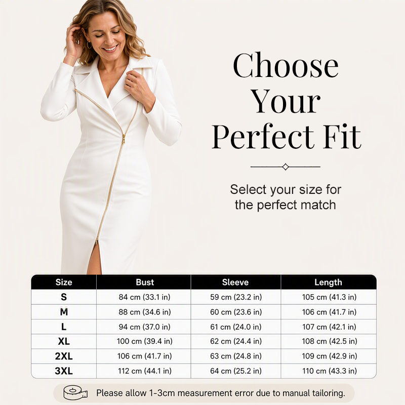 Women's Asymmetric Zipper Front Slit Dress