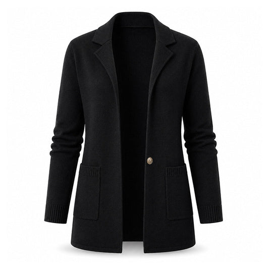 ✨ Elevated Everyday Comfort | Women's Lapel-Collar Knit Cardigan