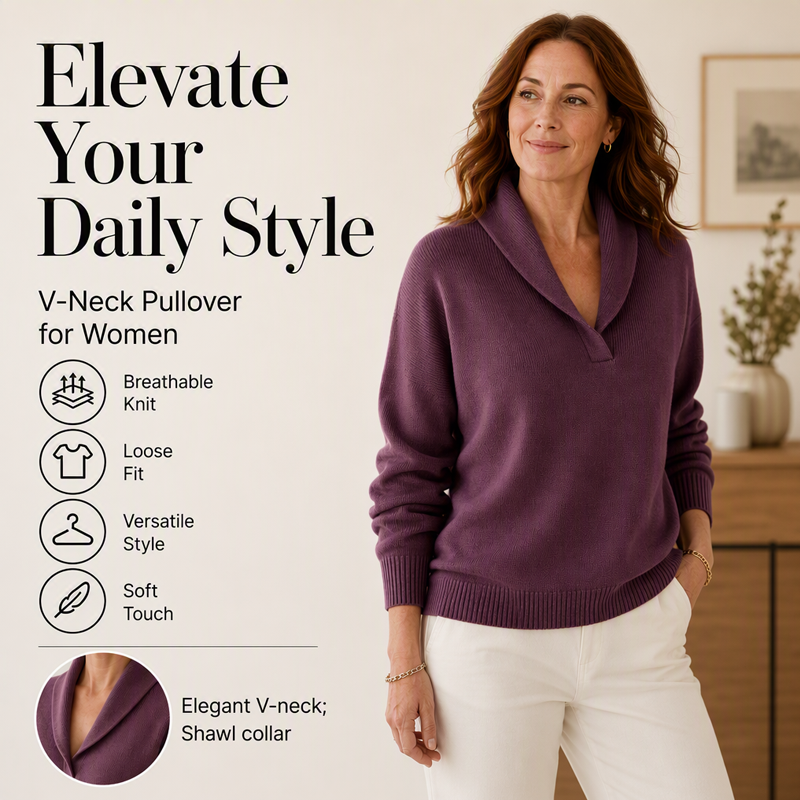 Women's Shawl Collar Pullover Sweater