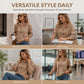 Women's Casual Ribbed Knit Pullover Hoodie