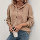 Women's Casual Ribbed Knit Pullover Hoodie