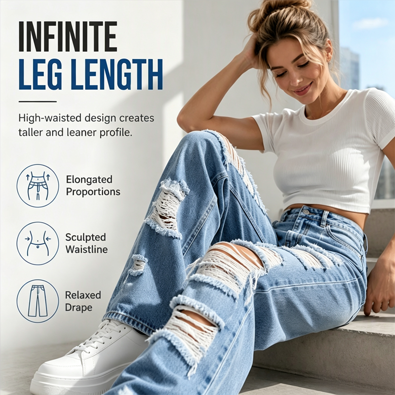 Bestseller🏆👖 Distressed Wide‑Leg Denim Pants – Conceal Leg Shape Imperfections & Durable Craftsmanship for Modern Street Look
