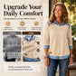 Women's Long Sleeve Denim Patchwork Sweatshirt