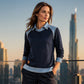 Women's Long Sleeve Denim Patchwork Sweatshirt