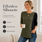 Women's Color Block Casual Ribbed Knit Top