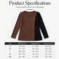 Women's Color Block Casual Ribbed Knit Top