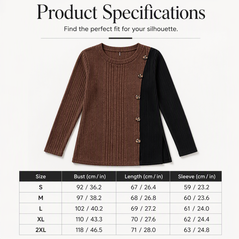 Women's Color Block Casual Ribbed Knit Top