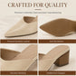 Women's Pointed Toe Chunky Heel Slides