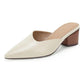 Women's Pointed Toe Chunky Heel Slides