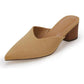 Women's Pointed Toe Chunky Heel Slides