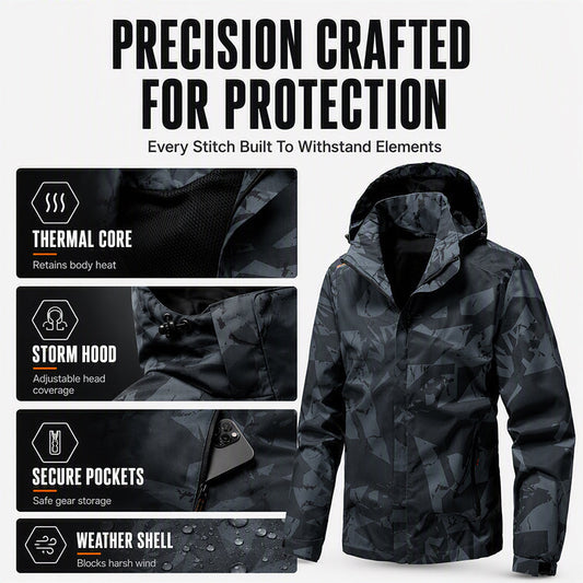 Men's Windproof Hooded Camouflage Jacket