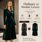 Women's Vintage Button-Front Velvet A-Line Dress