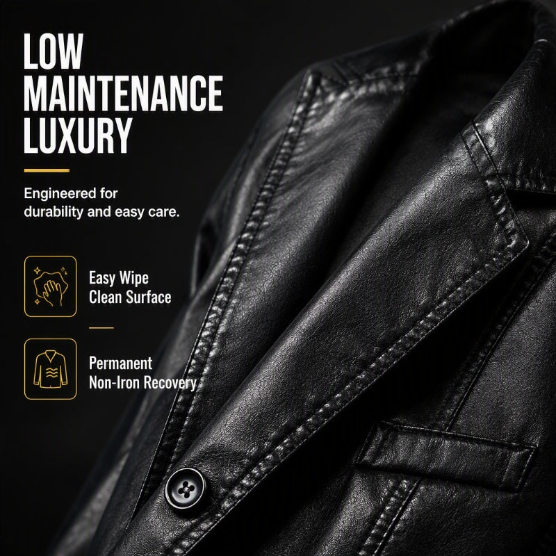 Men's Modern Slim Fit PU Leather Jacket