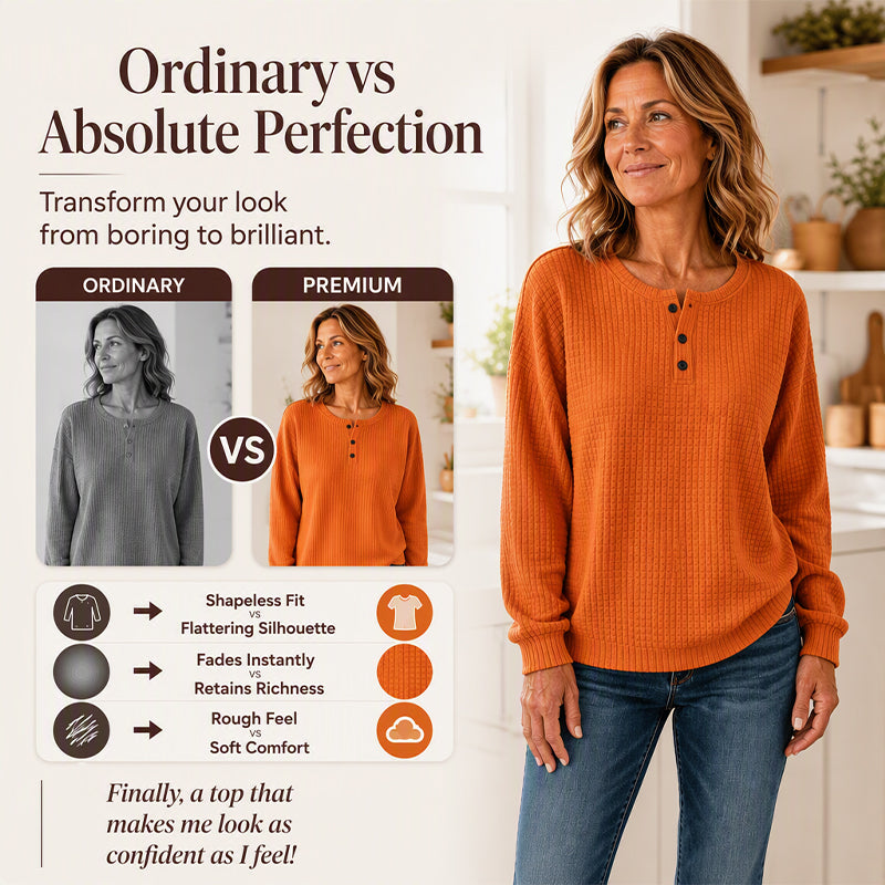 🔥50% OFF! Womens's Casual Waffle Knit Sweatshirt