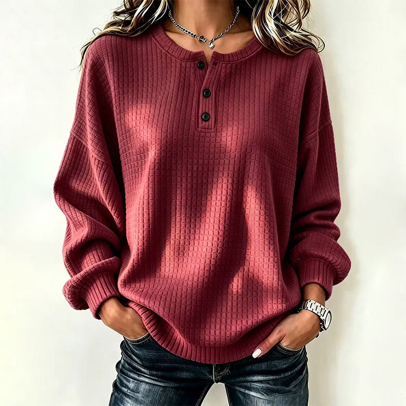 🔥50% OFF! Womens's Casual Waffle Knit Sweatshirt