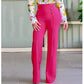 ✨ Flattering Comfort | Women's High-Waisted Double-Button Flare Pants