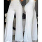 ✨ Flattering Comfort | Women's High-Waisted Double-Button Flare Pants