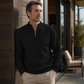 Men's Waffle Knit Quarter Zip T-Shirt