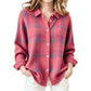Women's Casual Plaid Button-Down Cardigan