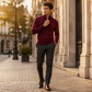 Men's Stylish Quarter-Zip Mock Neck Sweater