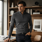 Men's Stylish Quarter-Zip Mock Neck Sweater