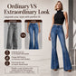 ✨ Standout Denim Style | Women's High-Waisted Rivet-Detail Flare Jeans