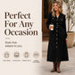 Women's Corduroy Midi Shirt Dress with Belt